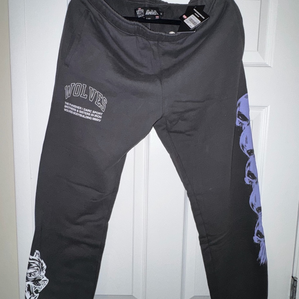 Darc Sport Gray Joggers with Purple Accents